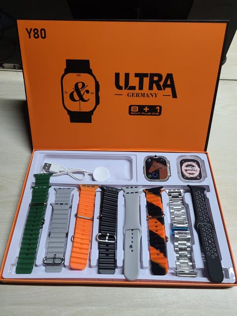 Y80 Ultra Smartwatch with 8 Interchangeable Straps