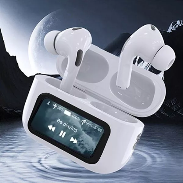 ANC Earbuds Touch Screen Display (White)